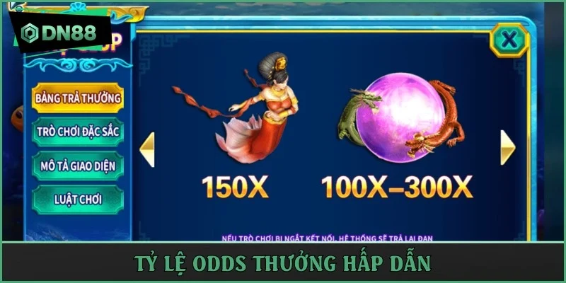 Tỷ lệ odds thưởng hấp dẫn tại săn cá online